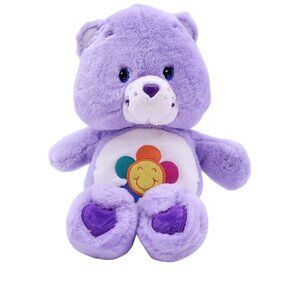 Care Bear Harmony Bear 2003 Talking 13” Purple Plush Doll Toy WORKS VTG Rainbow‎